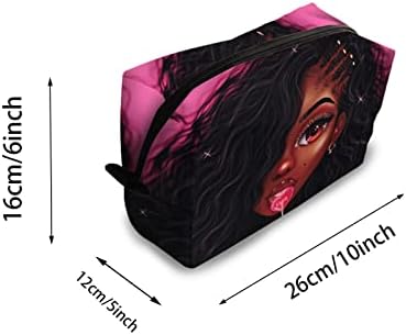 Racigomr Afrika Siyah Kız Seyahat Kozmetik Çantası Su Geçirmez kozmetik çantası Taşınabilir Çok Yönlü makyaj çantası