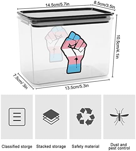 Yükseltilmiş Yumruk Transseksüel Bayrağı saklama kutusu Plastik Gıda Organizatör Konteyner Kutuları kapaklı Mutfak