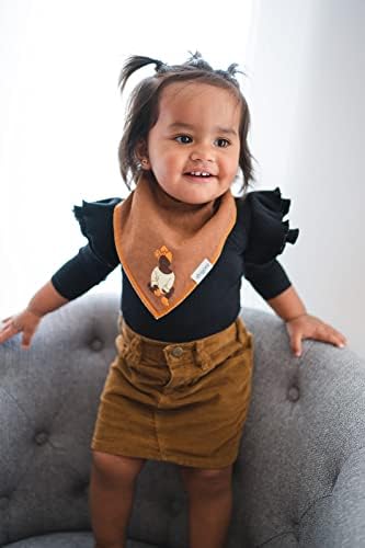 Afrıgora Kahverengi Bebek Bandana Önlükler Kızlar İçin 5-Pack %100 % Organik Pamuk Drooling Diş Çıkarma Yenidoğan