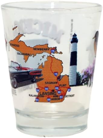 Michigan Büyük Göller Eyaleti Tüm Amerikan Koleksiyonu Shot Glass
