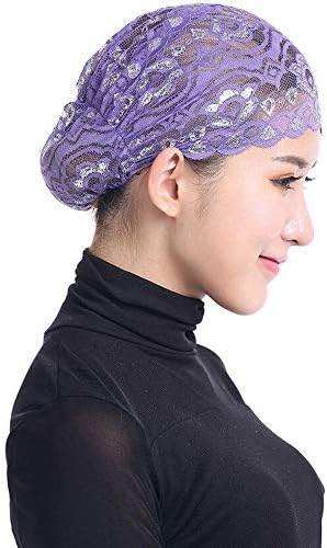 Kadın Başörtüsü Şapka Dantel Underscarf Kafa İslam Kapak Kaput Kap Eşarp Müslüman Kulübe 33