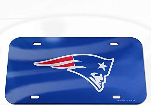 WinCraft NFL New England Patriots Kristal Ayna Logo Plaka, Takım Renk, Bir Boyut
