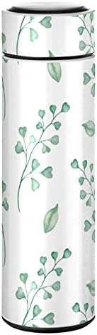 CaTaKu Yaprakları Su Şişesi Yalıtımlı 16 oz Paslanmaz Çelik Yapraklar Flask Termos Şişe Kahve Su İçecek Kullanımlık