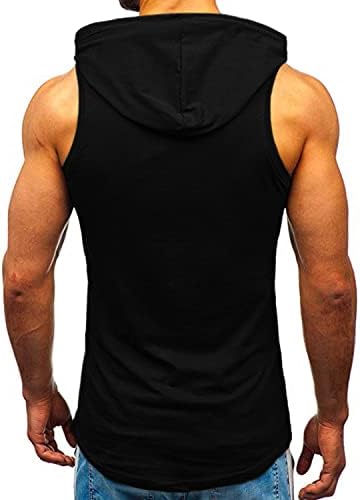 LecGee erkek Spor Hoodie Kolsuz Tankı Üstleri Egzersiz erkek spor atleti Kas T cepli gömlek