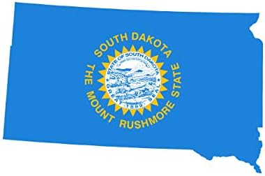 fagraphıx Güney Dakota Eyalet Şekilli Bayrak Sticker Kendinden Yapışkanlı Vinil Çıkartması SD-1.25 Geniş