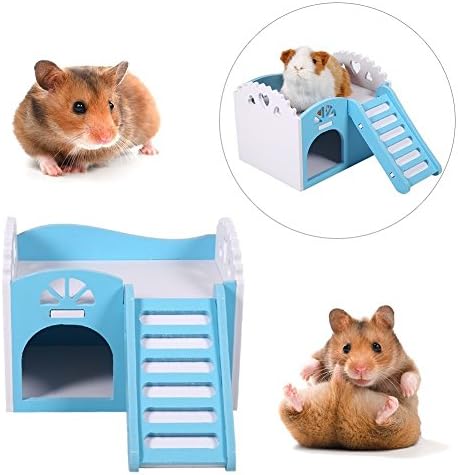 Pet Hamster Sıçan Kobay Küçük Hayvan Kale Uyku Evi Yuva Egzersiz Oyuncak 2 Kat Merdiven Tasarımı ile 3 Renk