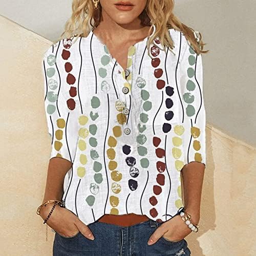 Üst Kadın Yaz Sonbahar Giyim Moda Y2K 3/4 Kollu Ekip Boyun Grafik Rahat Tığ Bluz T Shirt Kızlar için B1 B1