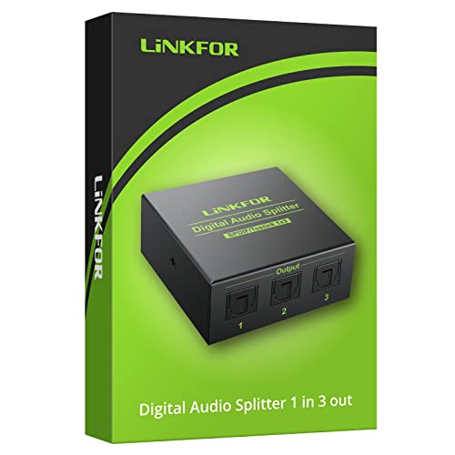LiNKFOR Dijital Optik Ses 1x3 Splitter Dijital SPDIF Toslink Fiber Optik ses dağıtıcı kablosu 1 in 3 Out Alüminyum