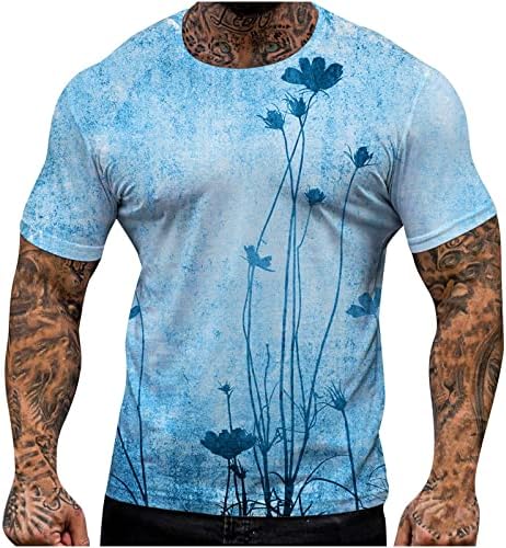 Tankı Üstleri Erkek Günlük Rahat Spor Yelek Serin Baskı Genişletilmiş Omuz Ekip Boyun T-Shirt Egzersiz Kazak Bluz