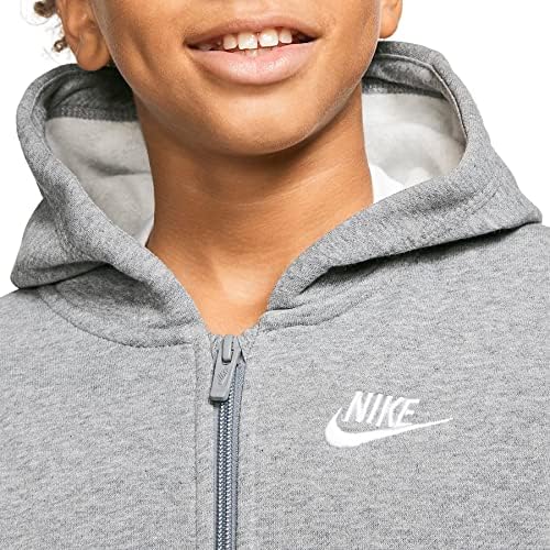 Nike Erkek Çocuk Spor Giyim Plus Size Club Polar Tam Fermuarlı Kapüşonlu Eşofman Üstü
