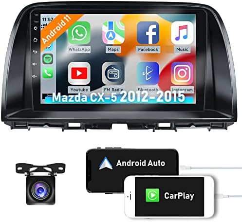 2G + 32G Android 11 Araba Teybi Mazda CX-5 2012-2015 için Kablosuz Apple Carplay Android Otomatik, GPS Navigasyonlu