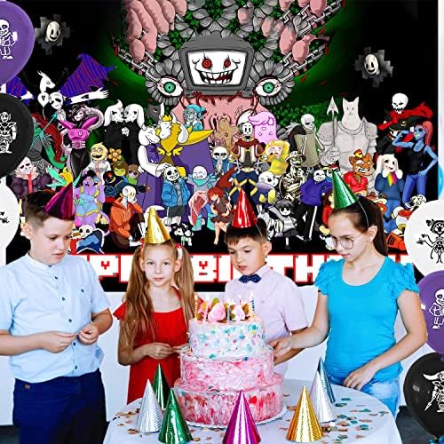 Undertale Doğum Günü Parti Malzemeleri, 1 Mutlu Doğum Günü Zemin,18 Balonlar için Undertale Parti Süslemeleri, 5 x