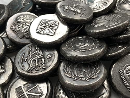Yunan Paraları Pirinç Gümüş Kaplama Antika El Sanatları Dış hatıra paraları Düzensiz Boyut Tipi 21
