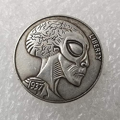 Antika El Sanatları Gezgin Gümüş Kaplama Sikke Buffalo hatıra parası Sıkıntılı Gümüş Dolar Gümüş Yuvarlak Gümüş Sikke