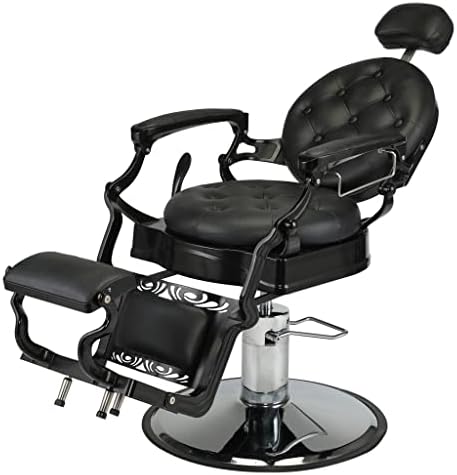 MGWYE Saç Kesimi Güzellik salon sandalyesi Hidrolik berber koltuğu Şekillendirici Retro Deri berber koltuğu Siyah