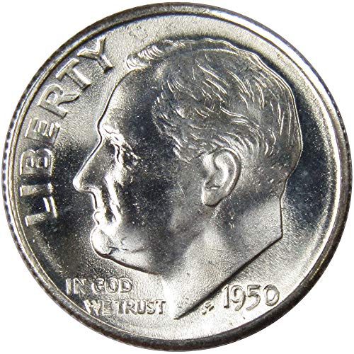 1950 S Roosevelt Kuruş BU Dolaşımsız Nane Devlet 90 % Gümüş 10c ABD Sikke