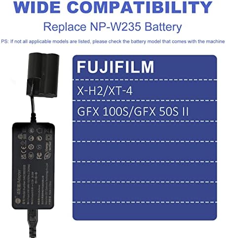 DSTE AC güç kaynağı adaptörü ve Kukla pil şarj cihazı Kiti Değiştirin NP-W235 Pil ile Uyumlu Fujifilm X-T4 VG-XT4