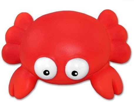 DolliBu Yengeç Banyosu Buddy Squirter-Yüzen Kırmızı Yengeç Kauçuk Banyo Oyuncağı, Bebekler için Eğlenceli Su Fışkırtan