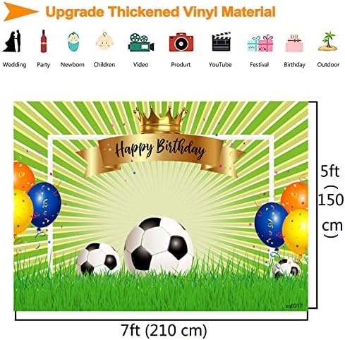 Futbol Doğum Günü Partisi Zemin Futbol Gol Sahası Otlak Fotoğraf Arka Plan Erkek Çocuklar için Futbol Tema Doğum Günü