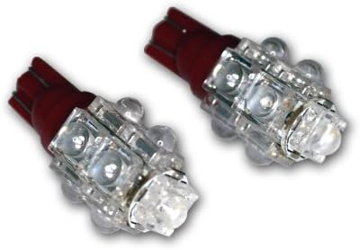 Tuningpros LEDDL-T10-R9 kubbe ışık LED ampuller T10 kama, 9 Akı LED kırmızı 2'li Set