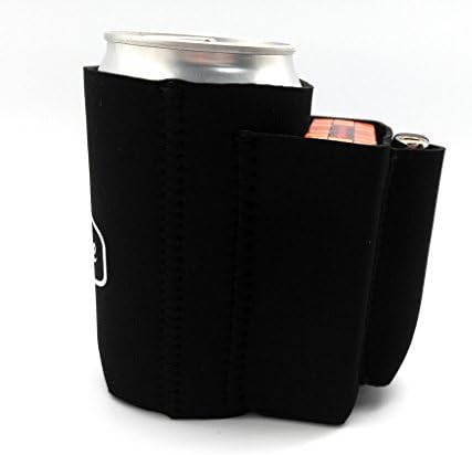 Bira Can Chuggie İle İki Cepler, Telefon Tutar, Tuşları ve Aksesuarları, 3mm kalın Neopren (Siyah, 1 Paket)