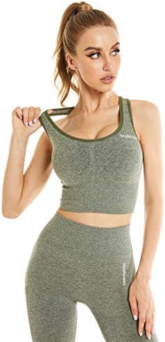 Modstreets kadın egzersiz kıyafetleri 2 Parça Set Spor Sutyeni ve Yüksek Bel Yoga Tayt Egzersiz Tayt Cepler ile