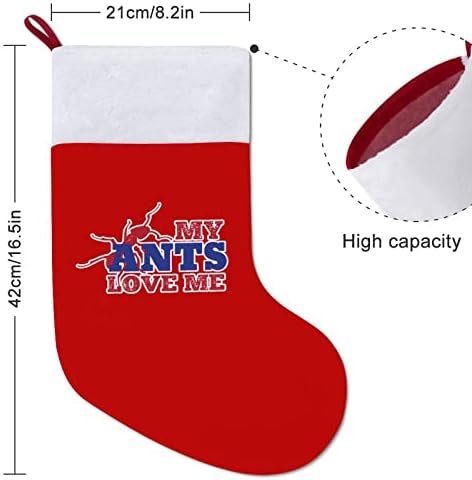 Benim Karıncalar Aşk Bana Noel Çorap Kırmızı Kadife Beyaz Şeker Çanta Noel Süslemeleri ve Aile Parti Aksesuarı