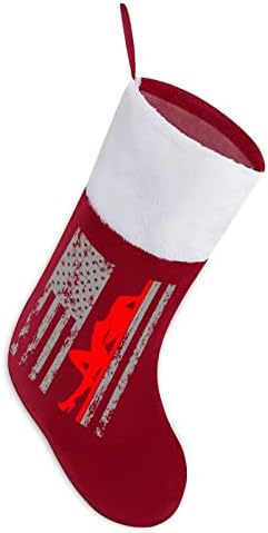 Vintage Kutup Dansçı ABD Bayrağı Noel Çorap Noel Çorap Kılıfı Ev Aile Noel Dekor