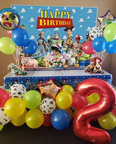USERTEN Karikatür Oyuncak fotoğraf arka fonu 7x5ft Çocuk Boys Mutlu Doğum Günü Partisi Fotoğraf Arka Plan