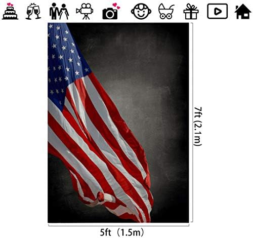 Lofaris Amerikan Bayrağı Zemin Fotoğrafçılık için ABD Bayrağı Siyah Soyut Arka Plan Bağımsızlık Günü Yurtsever Etkinlik