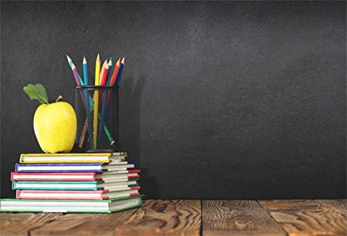 Leyiyi 5x3ft Okula hoş geldiniz Backdrop Okul Sezonu Eski Sınıf Afiş Vintage Masa Yazı Tahtası Renkli Kalemler defterler