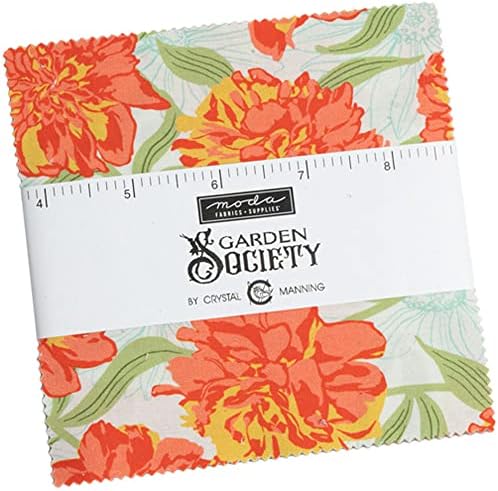 Crystal Manning'den Moda Fabrics Garden Society Çekicilik Paketi; 42-5 Önceden Kesilmiş Kumaş Yorgan Kareleri, 5 inç