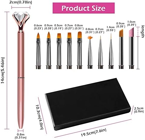 SDGH 10 Adet Ariklik Çivi resim fırçası Seti İpuçları Değiştirme Oje Fırçaları Uygulama Tozu UV Jel DIY Tırnak Boyama