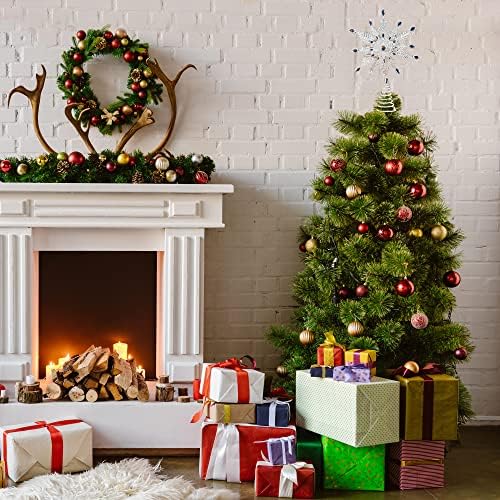 Topadorn Kar Tanesi Ağacı Topper Süs Malzemeleri Metal Gümüş Yıldız Treetop Ev Partisi Tatil Kış Noel Dekorasyon