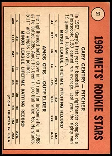 1969 Topps 31 Mets Çaylaklar Amos Otis / Gary Gentry New York Mets (Beyzbol Kartı) VG/ESKİ Mets