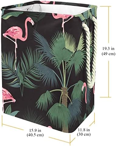 Inhomer Flamingo Tropikal Yapraklar Büyük çamaşır sepeti Su Geçirmez Katlanabilir Giysi Sepeti Sepet Giyim Oyuncak