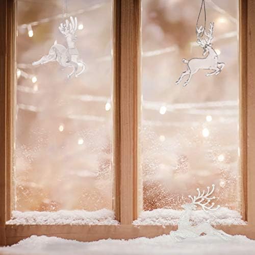 ISMARLAMA 3 adet Noel Akrilik Ren Geyiği Süs Noel Ağacı Elk Süsler Noel Ağacı Asılı Süslemeleri Akrilik Kristal Geyik