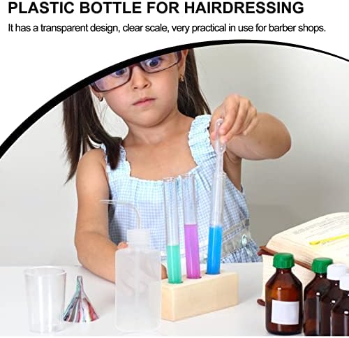 POPETPOP Sıkma Yıkama Şişesi, 30 Adet sıkılabilir şişe Meme Ucu ve Ölçek Etiketleri ile 250 ml Plastik Su Fışkırtma