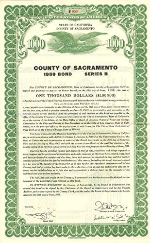 Sacramento İlçesi-1.000 Dolarlık Tahvil