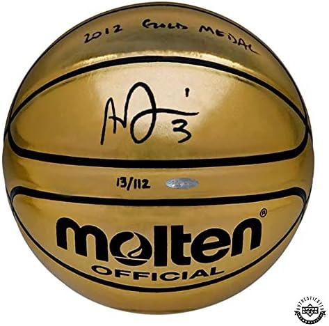 Anthony Davis İmzalı ve Yazılı Erimiş Altın Kupa Basketbol-Üst Güverte-NFL İmzalı Çeşitli Eşyalar