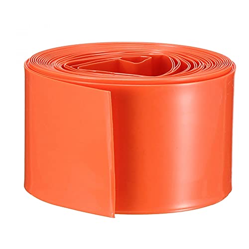 uxcell 29.5 mm düz PVC ısı Shrink boru pil sarma 5m uzunluk 18650 pil için turuncu