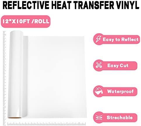 AHIJOY beyaz yansıtıcı HTV vinil ısı transferi vinil 12 x 10ft beyaz ısı basın demir on vinil T shirt kumaş konfeksiyon