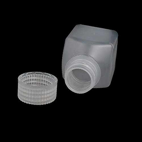 X-DREE 2 Adet 60ml PP Plastik vidalı kapak Küçük Ağız Kare Reaktif depolama şişesi Şeffaf (2 Adet 60ml PP Tapón de