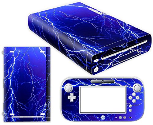 CSBC Skins Nintendo Wii U Tasarım Folyoları Ön Panel Seti-Lightning Design