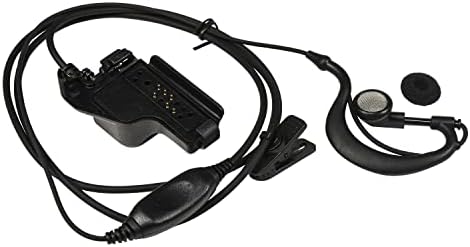 HQRP 2-Pack G Şekli Kulaklık Kulaklık PTT Mikrofon ile Uyumlu Motorola MTX-LS, MTX-B5, MTX-B7, XTS1500 Güneş Ölçer