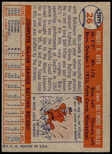 1957 Topps 26 Bob Boyd Baltimore Orioles (Beyzbol Kartı) VG/ESKİ Orioles