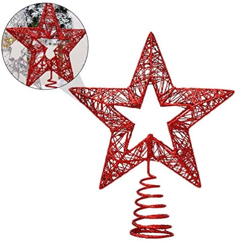 PRETYZOOM Noel Ağacı Topper Glitter Metal Noel Glitter Yıldız Ağacı Topper Zarif Demir Yıldız Ağacı Topper Süs için