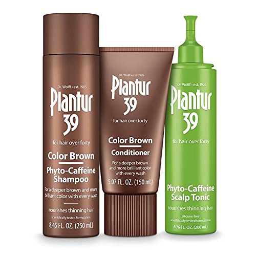 Plantur 39 Phyto-Caffeine Kadın 3 Aşamalı Sistemi, Renkli Kahverengi Parlak Kahverengi Şampuan (8,45 fl oz), Saç Kremi
