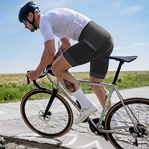 Wulibike Bisiklet Şort Erkekler için, 4D Yastıklı bisiklet şortları Erkekler için Dolgu Bisiklet Dağ Şort Fermuarlı