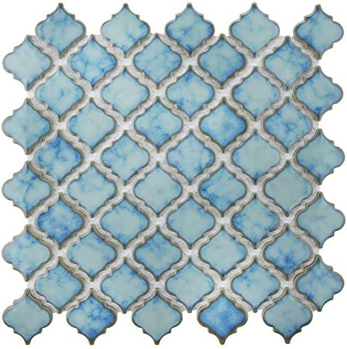 SomerTile Hudson Tangier Marine 12-3 / 8 x 12-1/2 x 5 mm Porselen Mozaik Karo